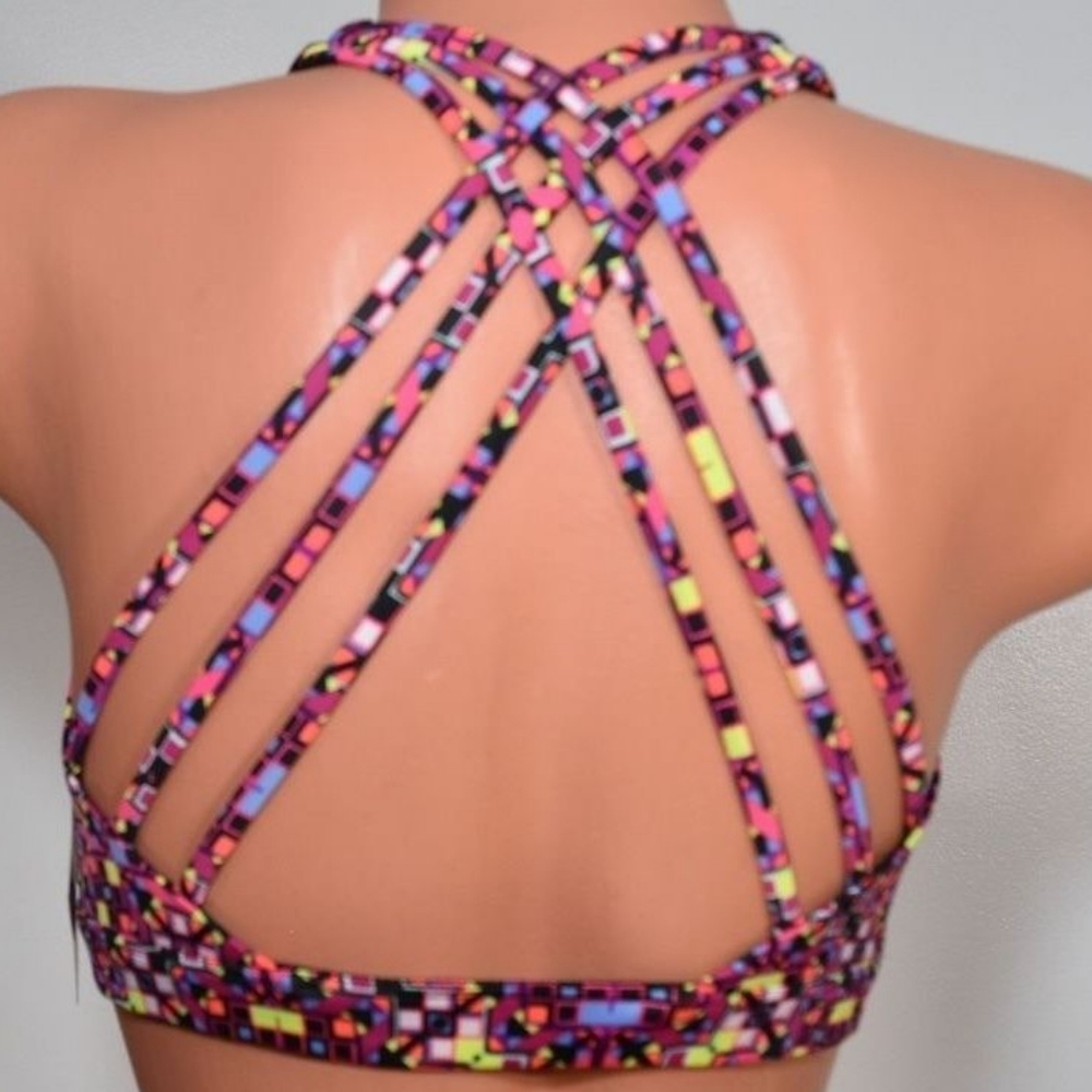 💎 Victoria's Secret Strappy Padded Fitness Gym Training VSX SPORT BRA S/P